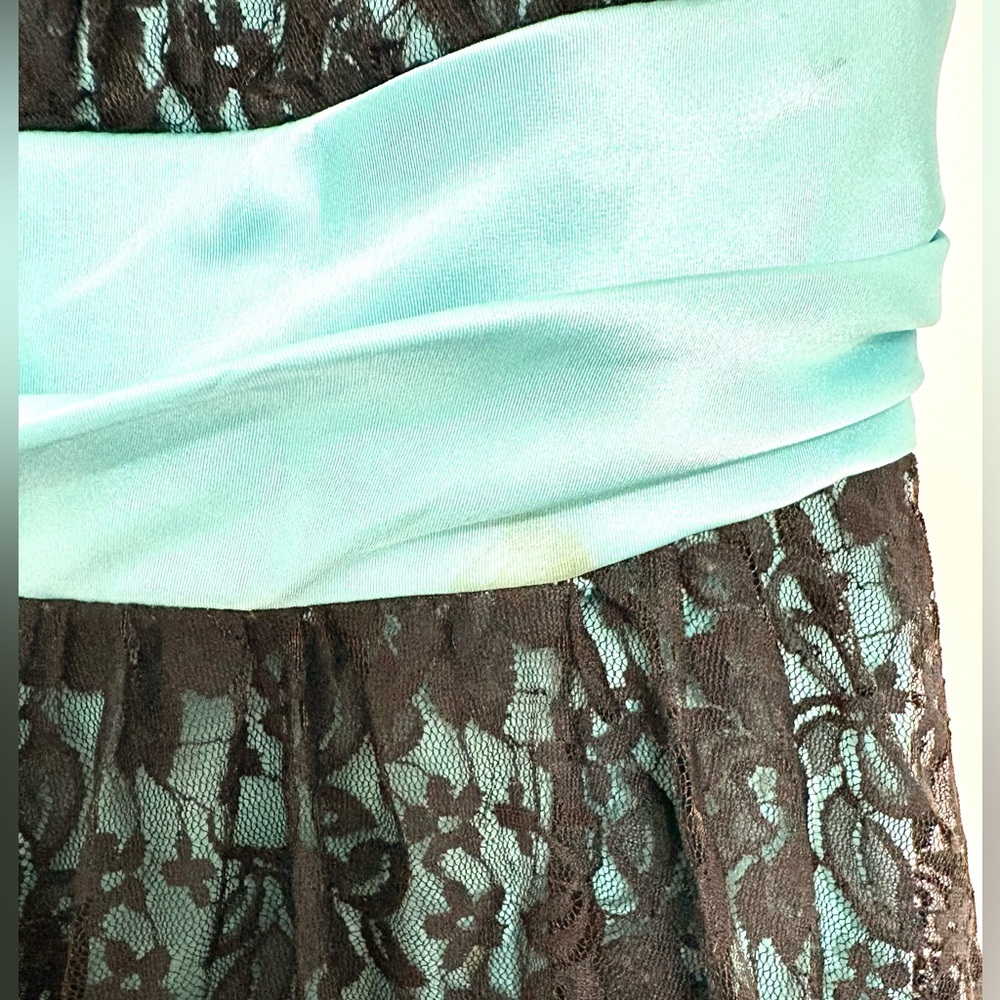 Speechless Black and Teal Lace Dress - Picture 6 of 11